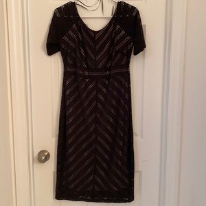 Black Maternity Overlace Midi Dress